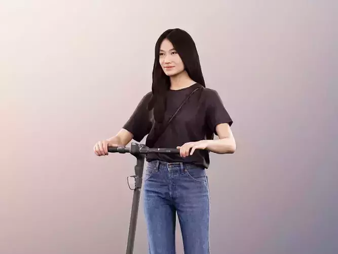 Francine 11290 - Casual Woman Riding Scooter 3D model Francine 11290 - Casual Woman Riding Scooter 3D model