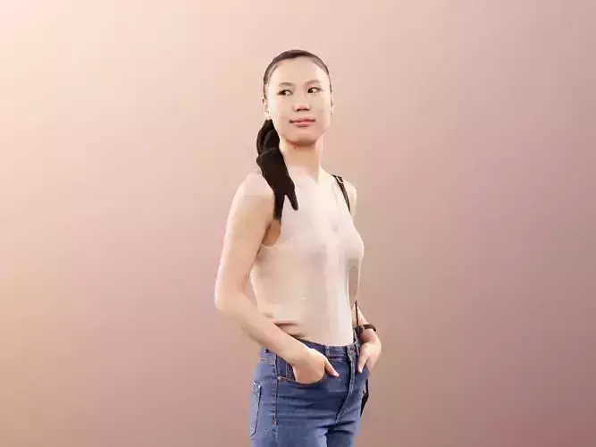 Anita 11344 - Summer Girl Waiting With Hands In Her Pockets