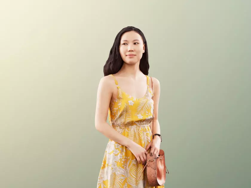 Anita 11352 - Summer Girl Walking With Her Purse 3D model