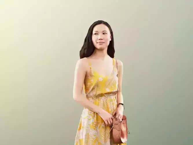 Anita 11352 - Summer Girl Walking With Her Purse 