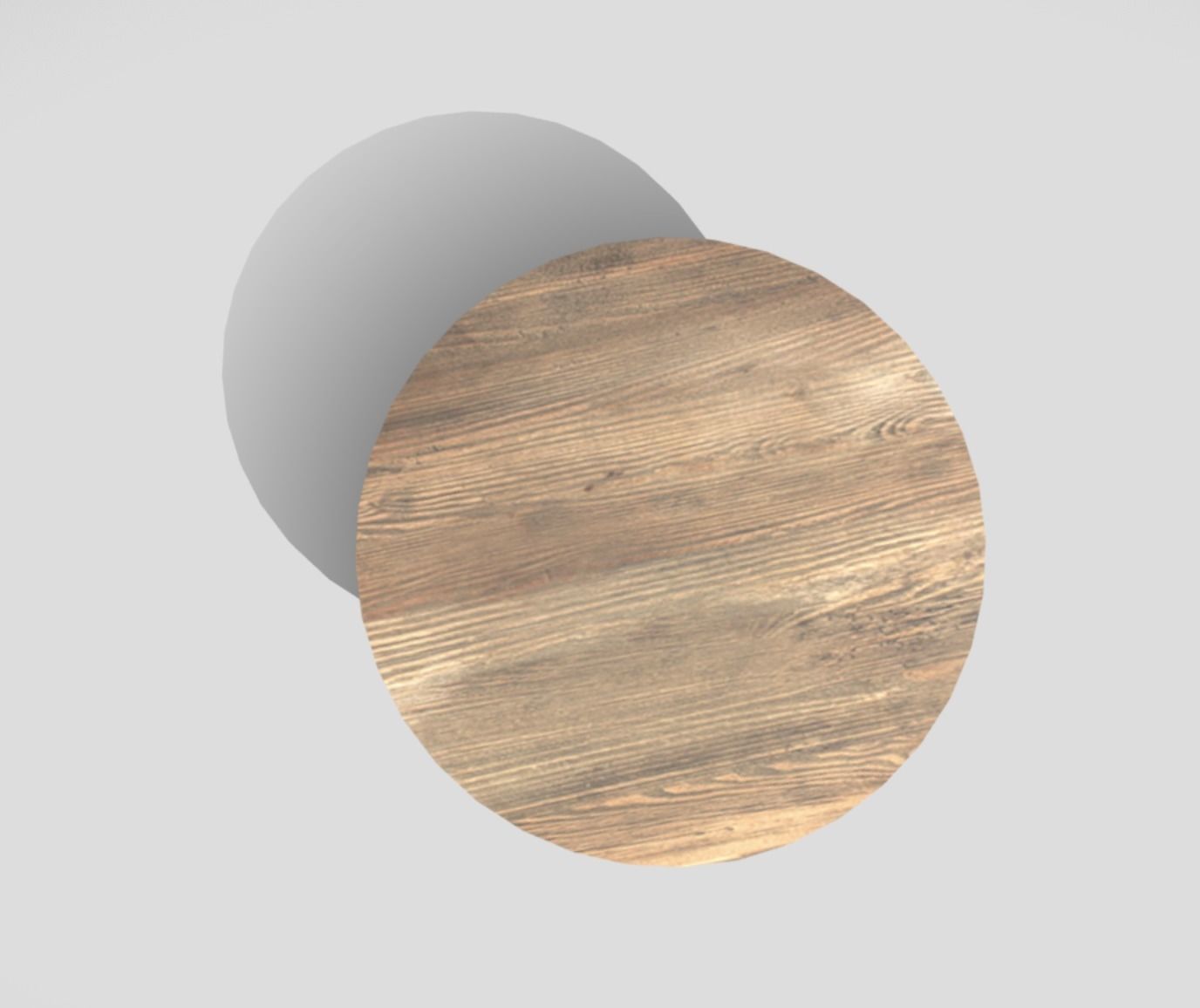 Rustic style round dining table in wood 3D model_2