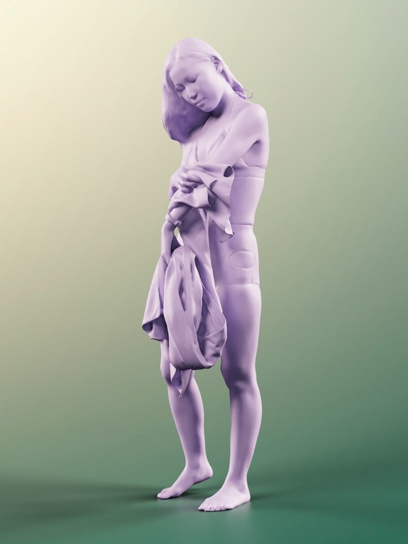 Anita 11366 - Asian Woman In Bikini With Towel 3D model_5