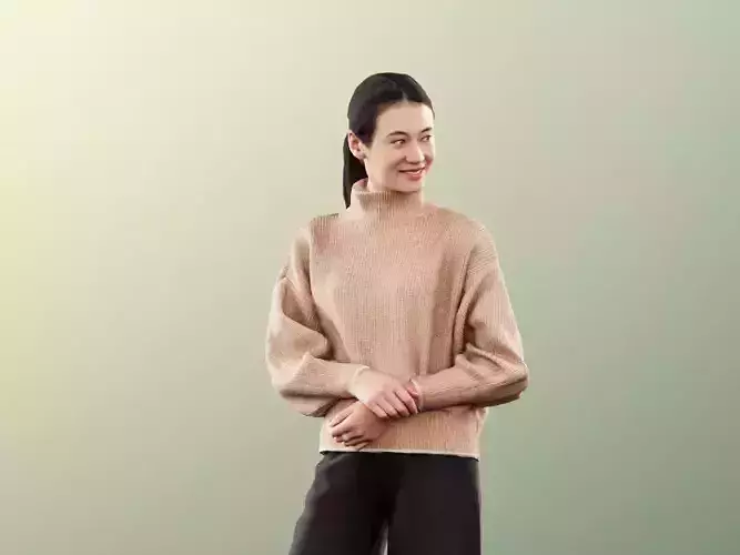 Francine 11393 - Asian Woman Standing In Casual Outfit