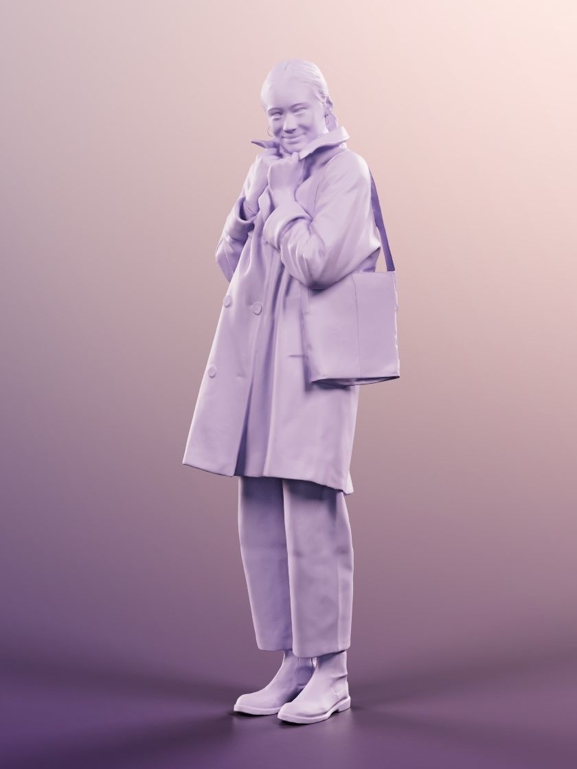 Francine 11397 - Smiling Woman In Coat 3D model_4