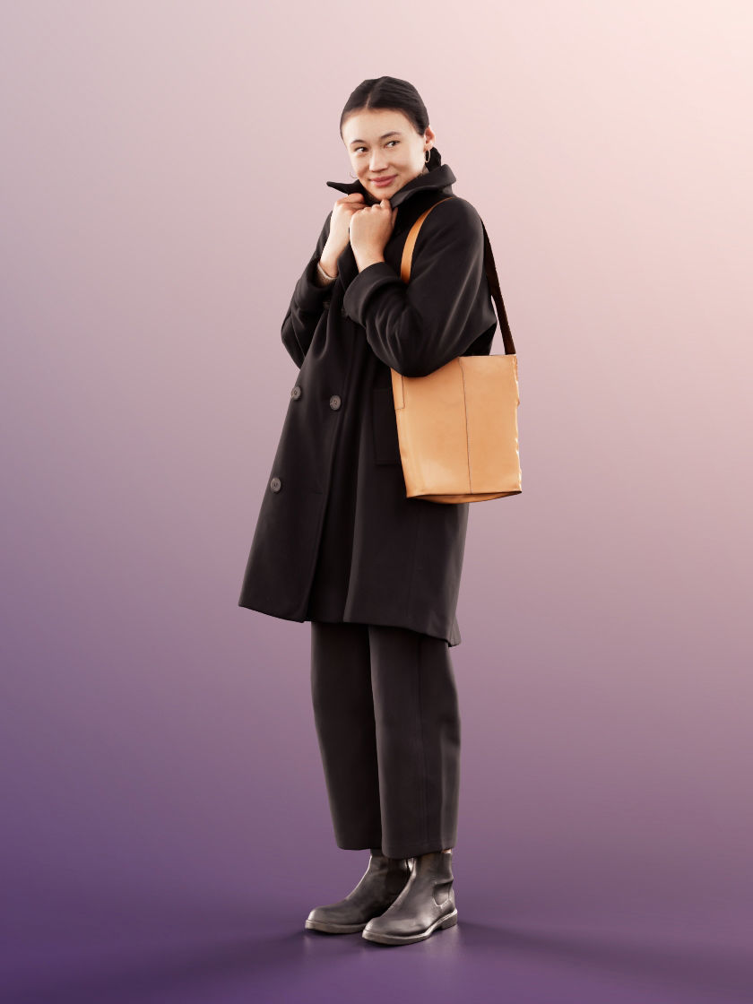 Francine 11397 - Smiling Woman In Coat 3D model_2