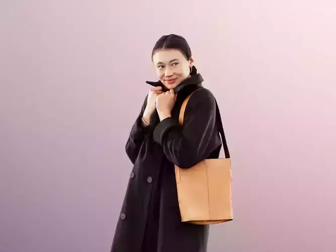 Francine 11397 - Smiling Woman In Coat 3D model