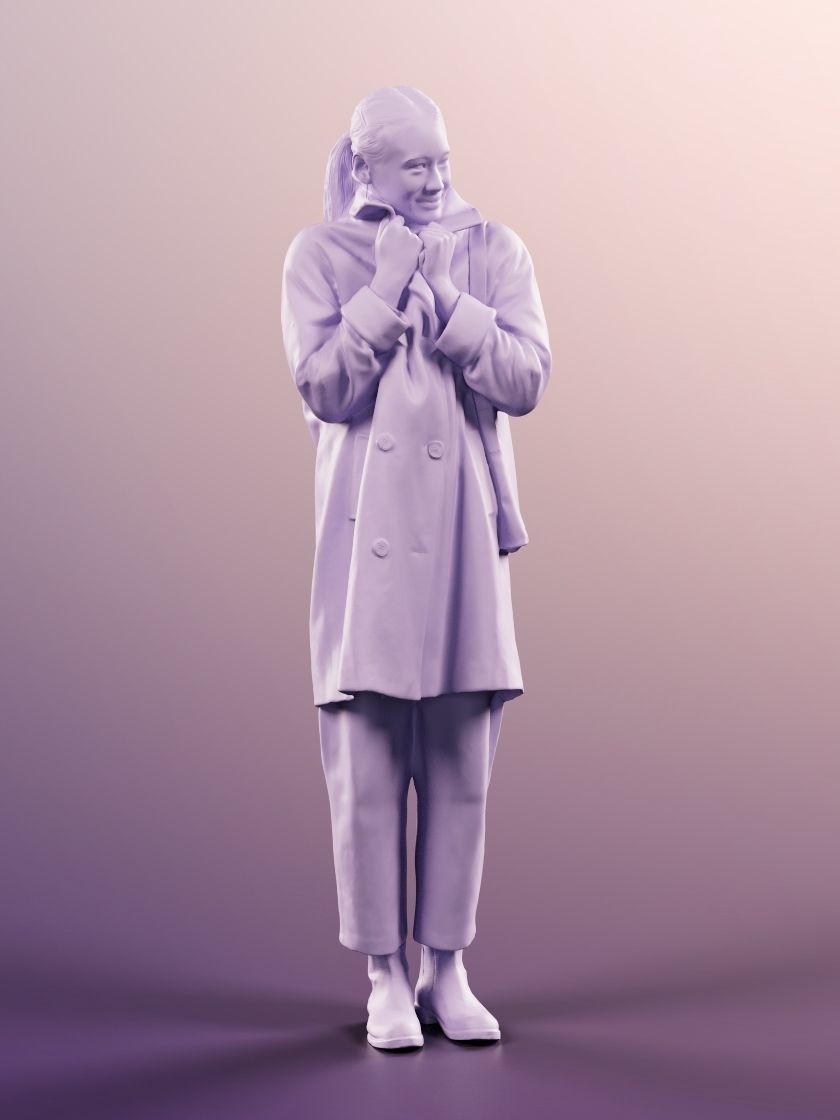 Francine 11397 - Smiling Woman In Coat 3D model_5