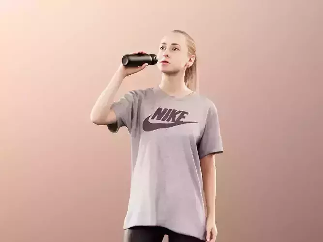 Celine 11447 - Young Woman Training Drinking Water