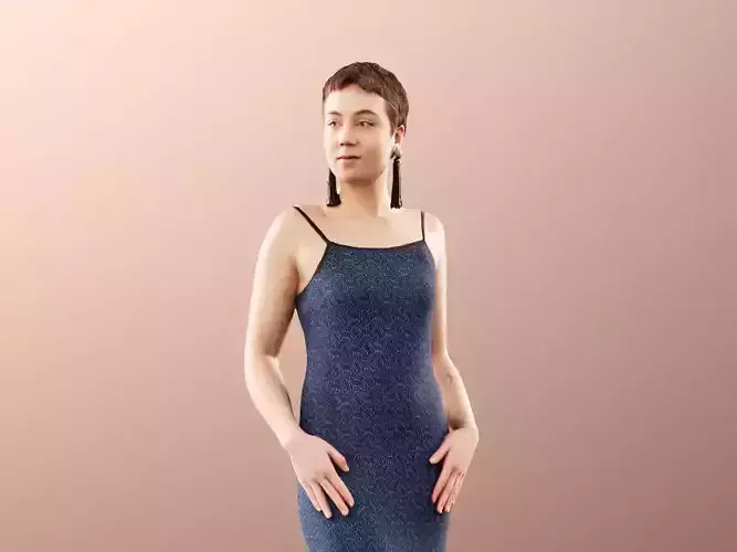 Alexa 11501 - Classy Woman in Evening Gown Blue Dress