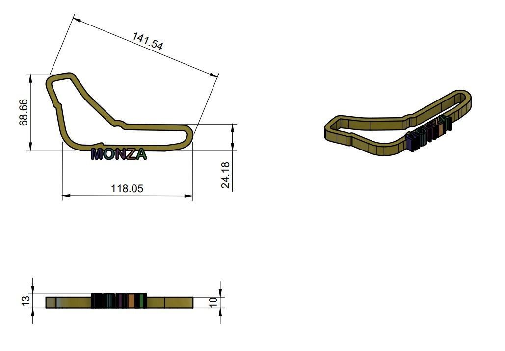 F1 Monza Race Track STL OBJ FBX Files Fusion 360 3D print model_5