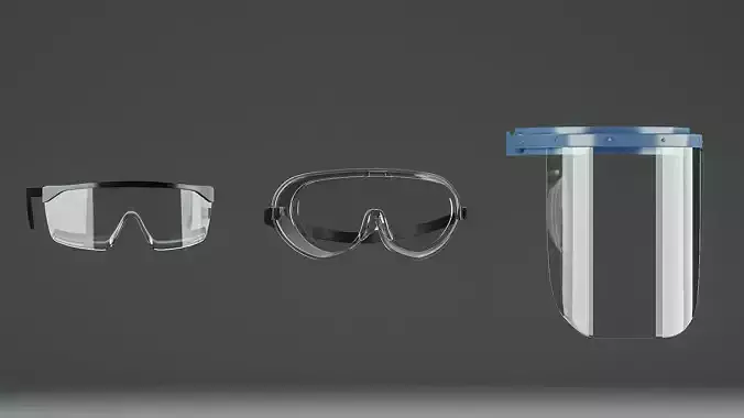Safety glasses set 3D model
