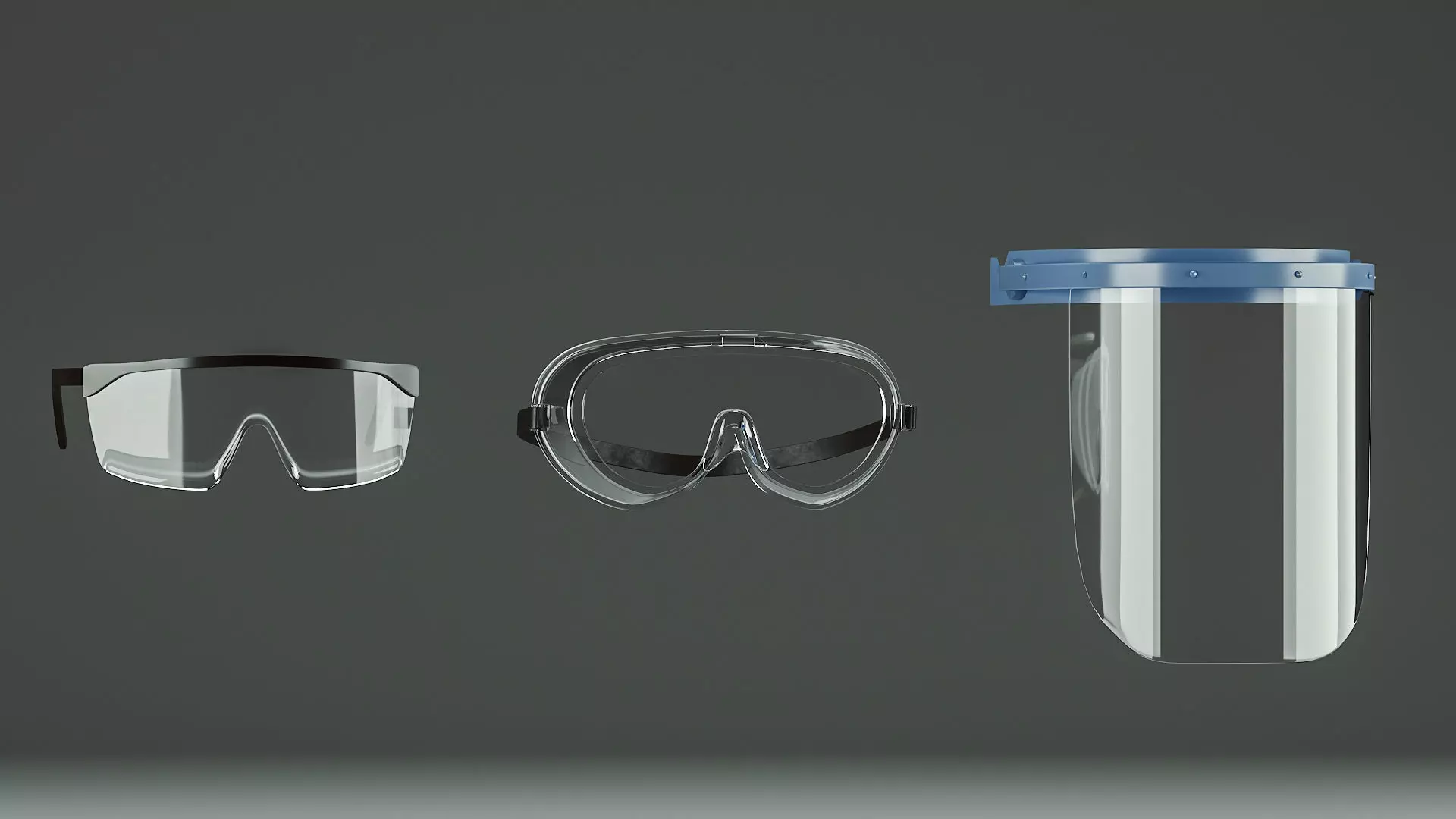 Safety glasses set 3D model Low-poly 3D model_0