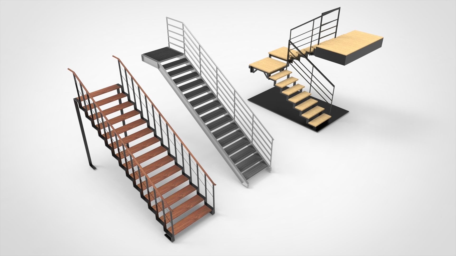 Stairs set of 3D model_2