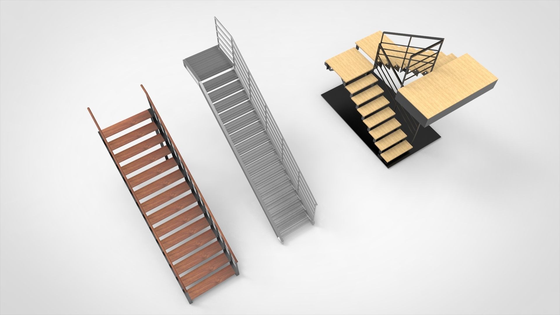 Stairs set of 3D model_7