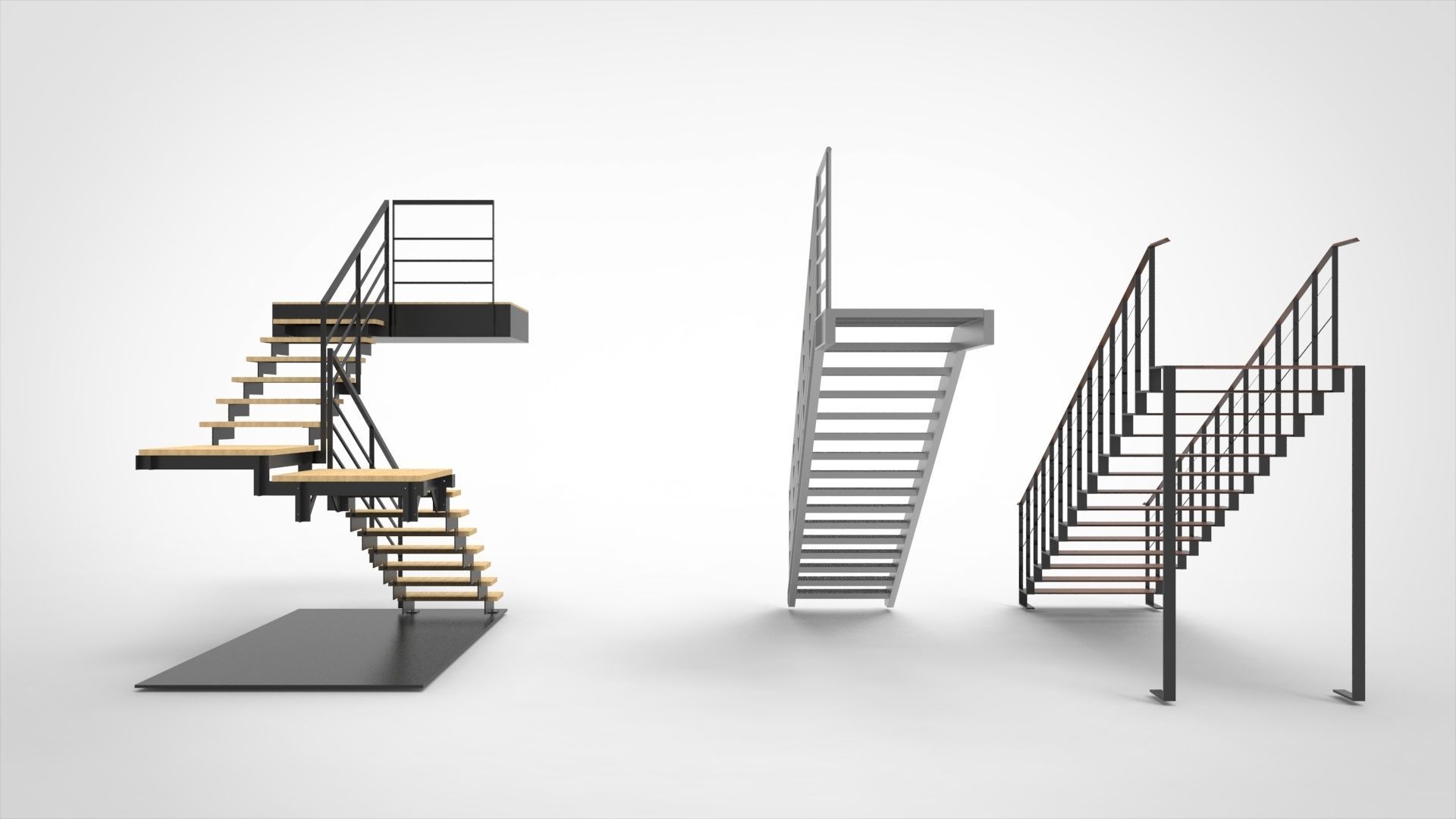 Stairs set of 3D model_6