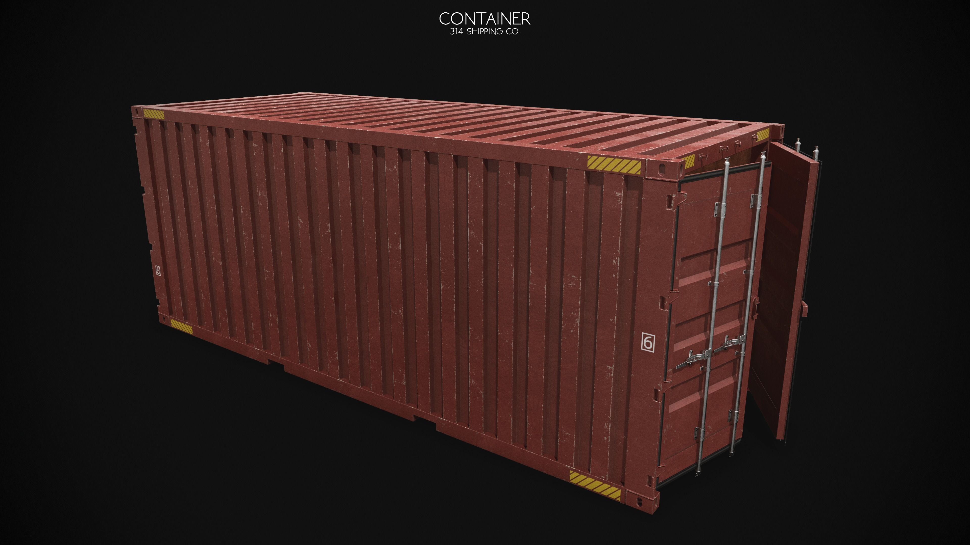 Extreme Modular 3D Container Low-poly 3D model_8