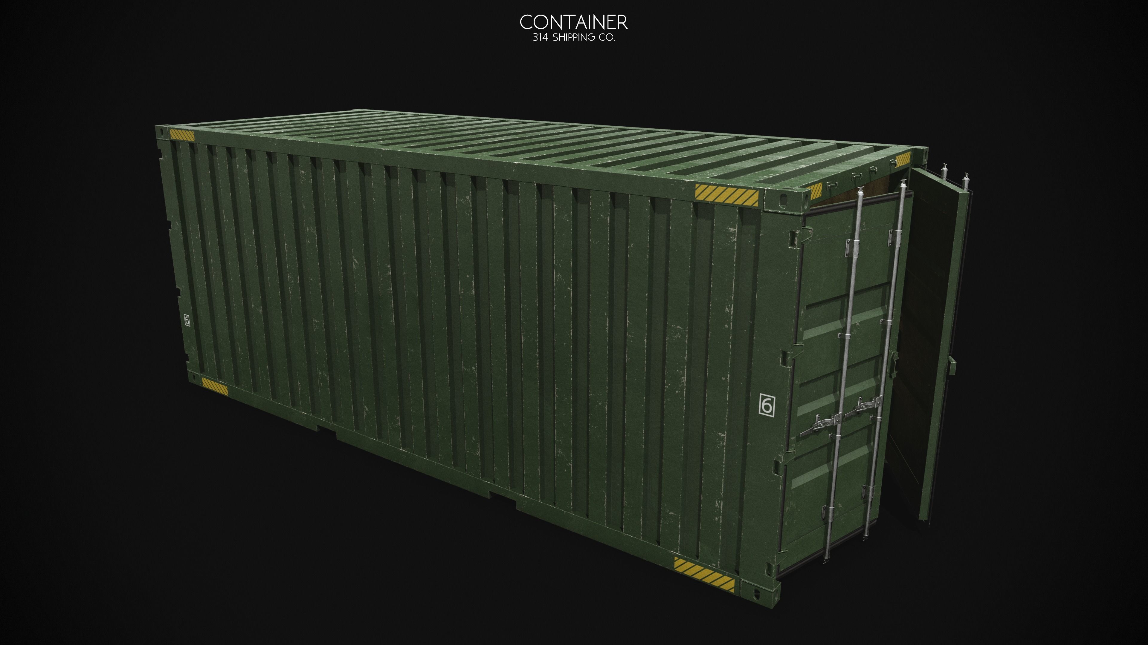 Extreme Modular 3D Container Low-poly 3D model_9