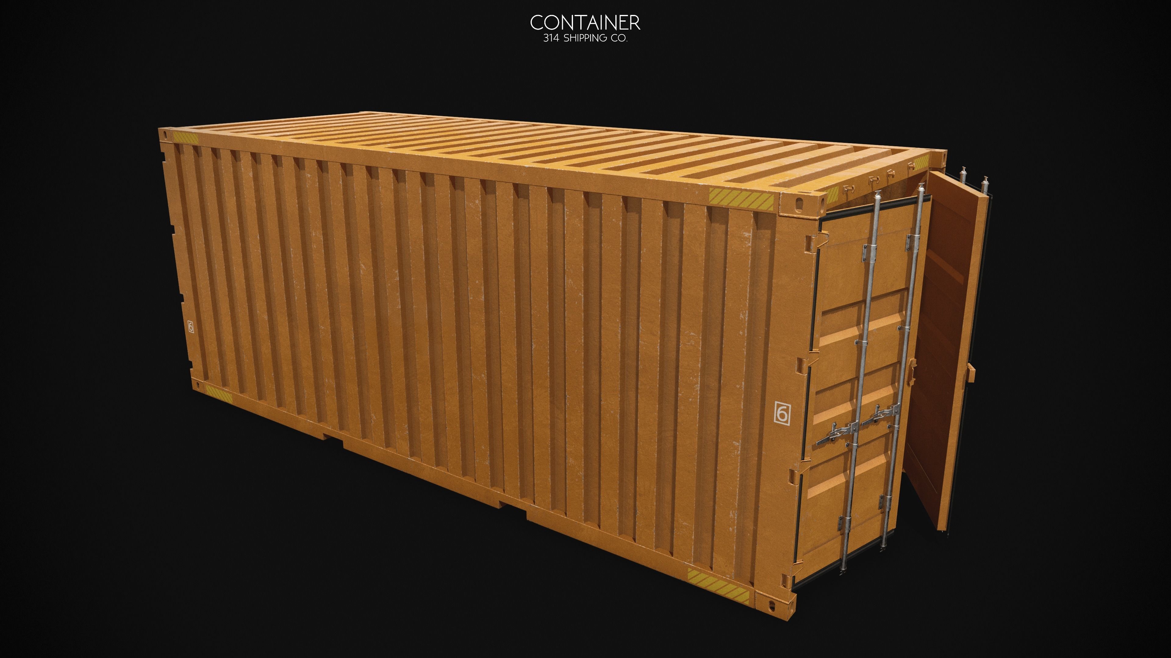Extreme Modular 3D Container Low-poly 3D model_7