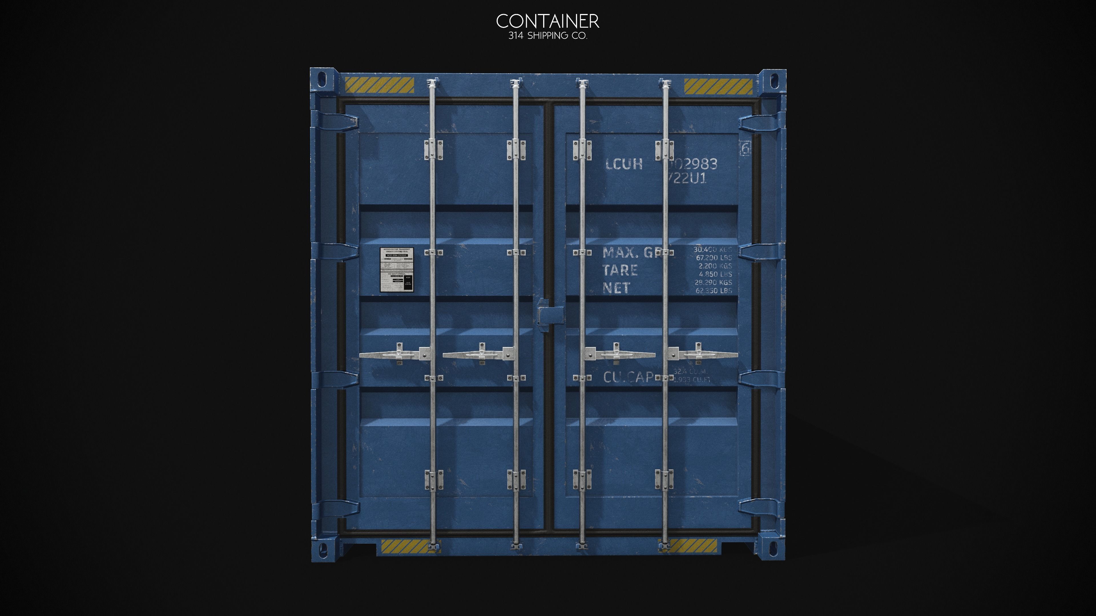 Extreme Modular 3D Container Low-poly 3D model_4
