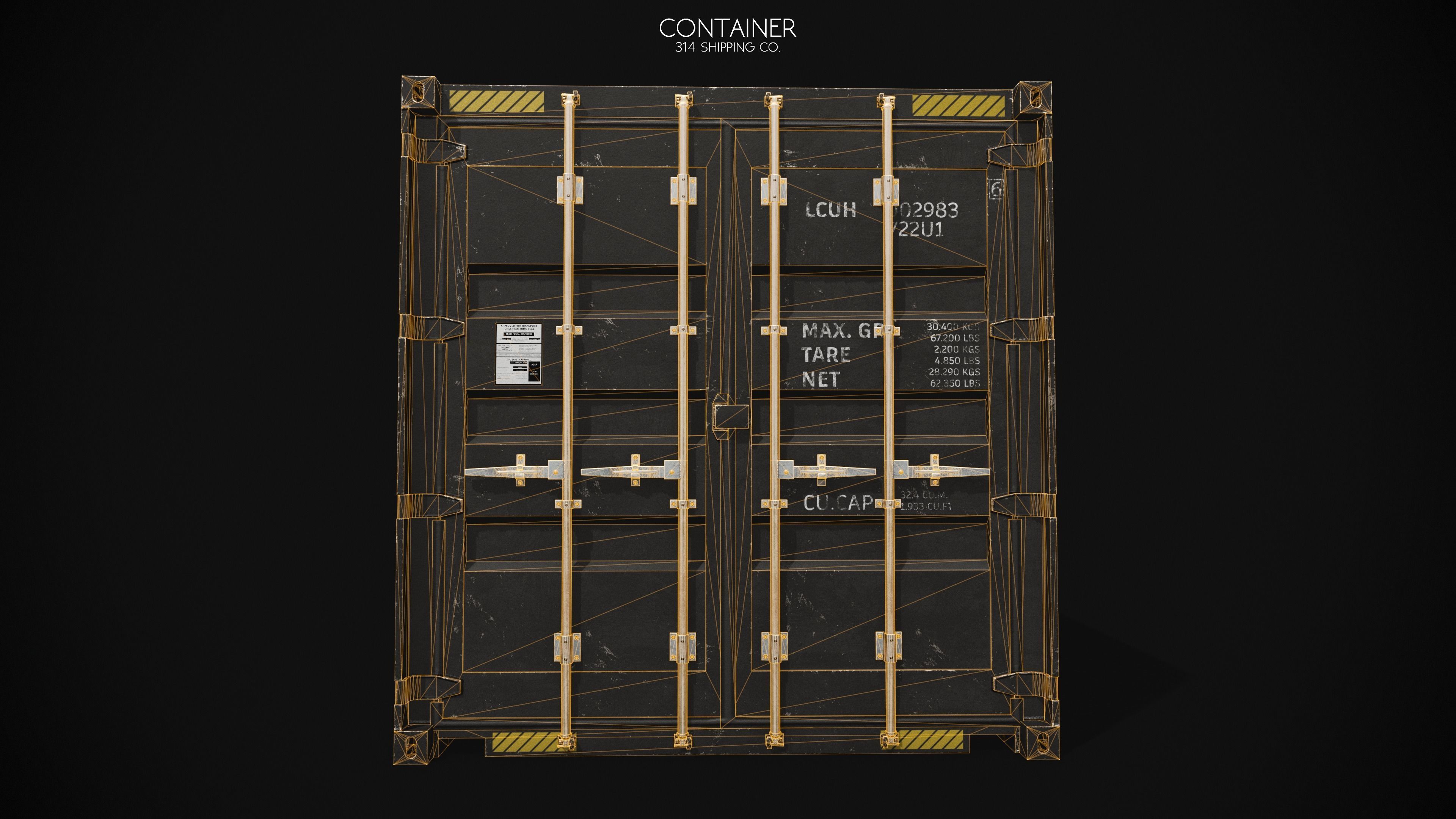 Extreme Modular 3D Container Low-poly 3D model_13