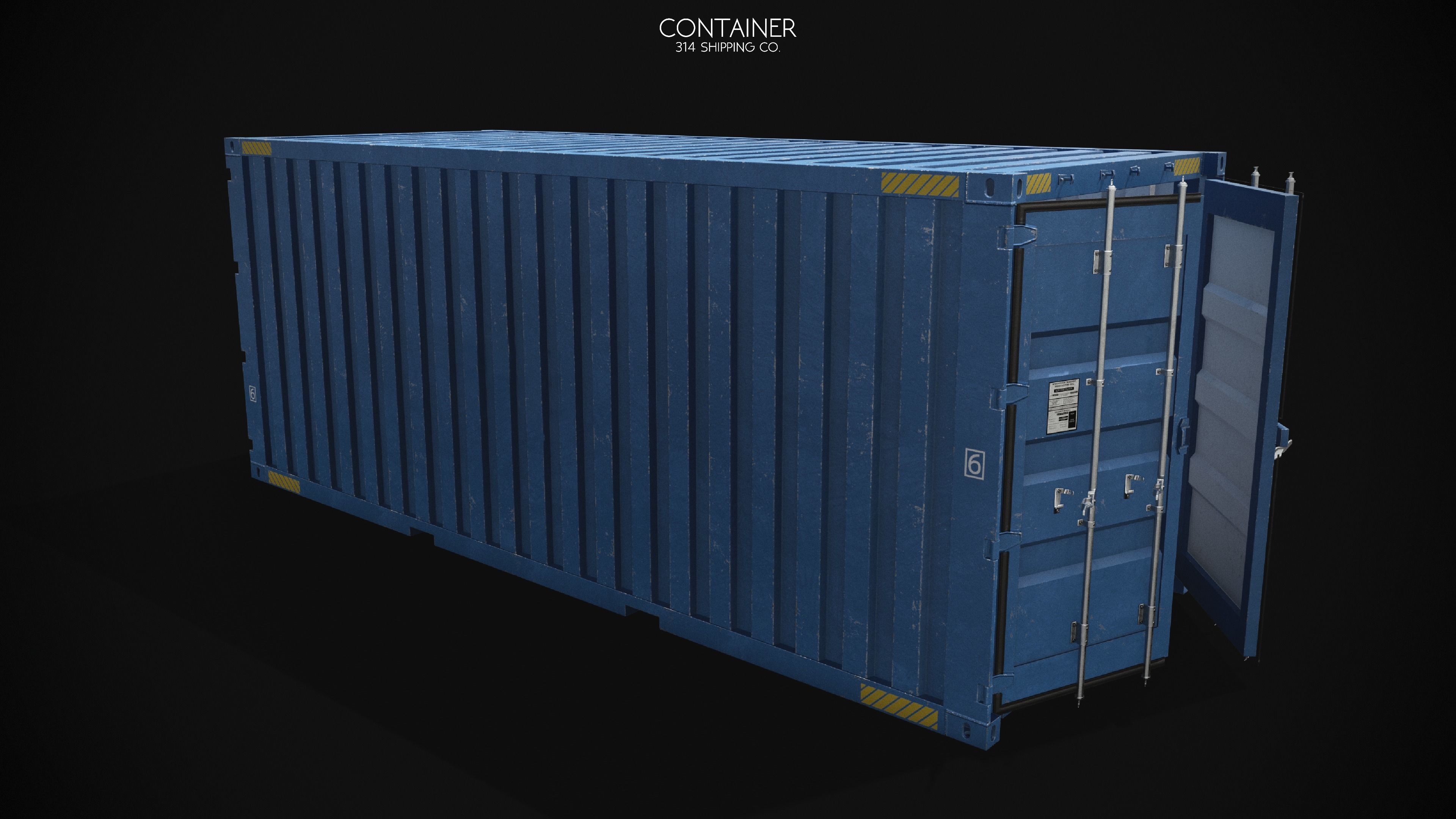 Extreme Modular 3D Container Low-poly 3D model_10