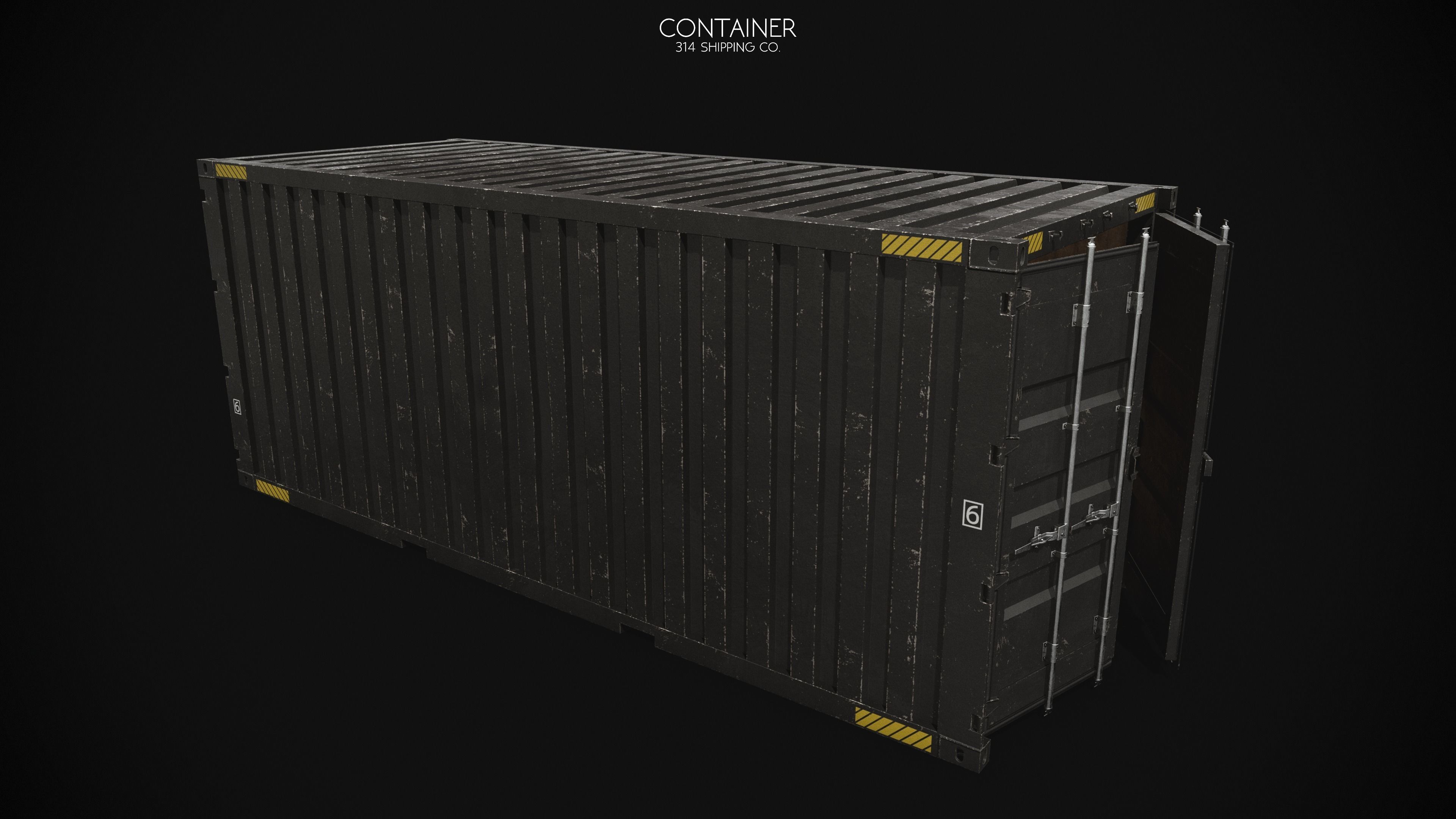 Extreme Modular 3D Container Low-poly 3D model_16