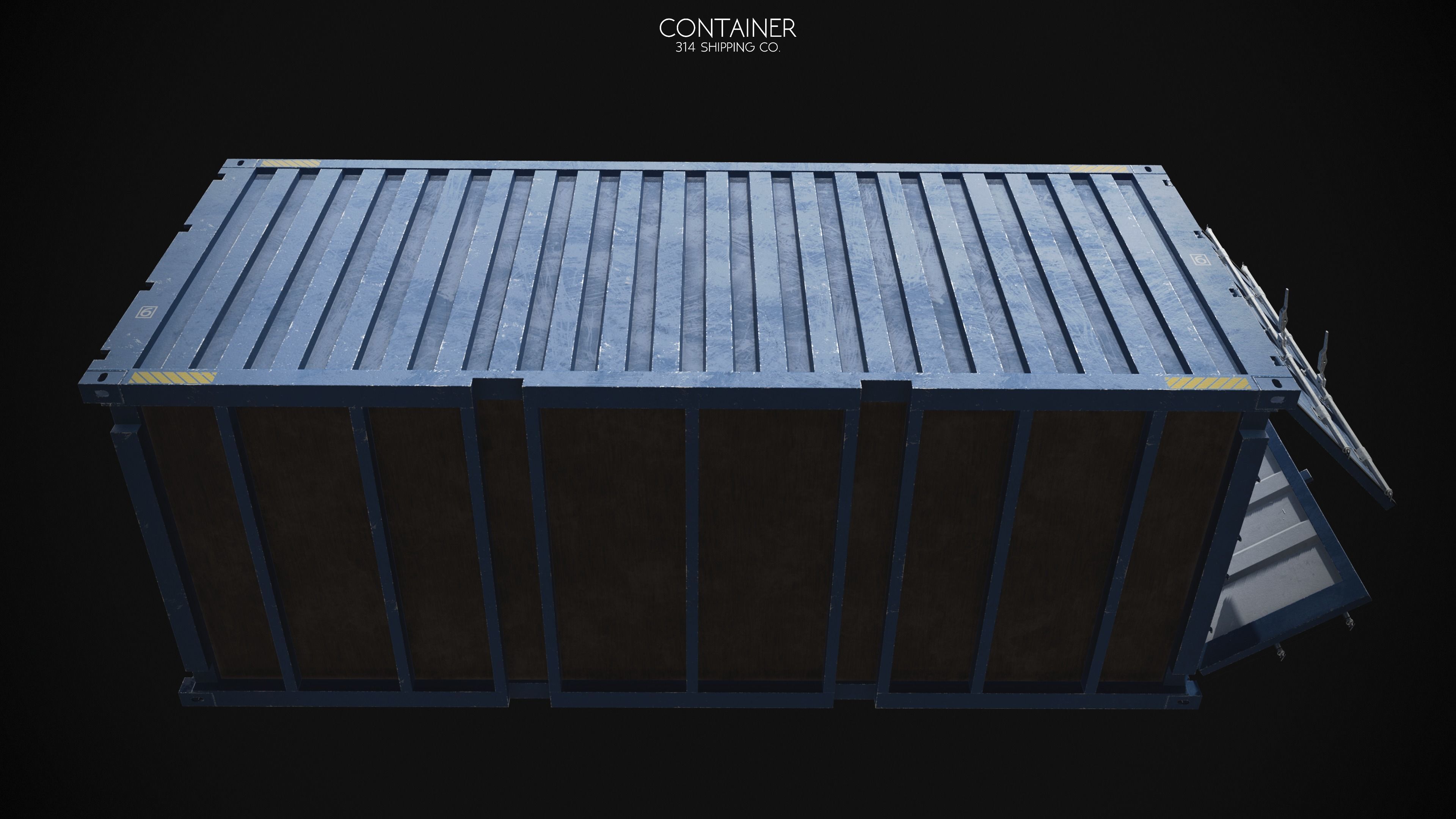 Extreme Modular 3D Container Low-poly 3D model_3