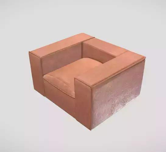 Vintage style design armchair in brown leather