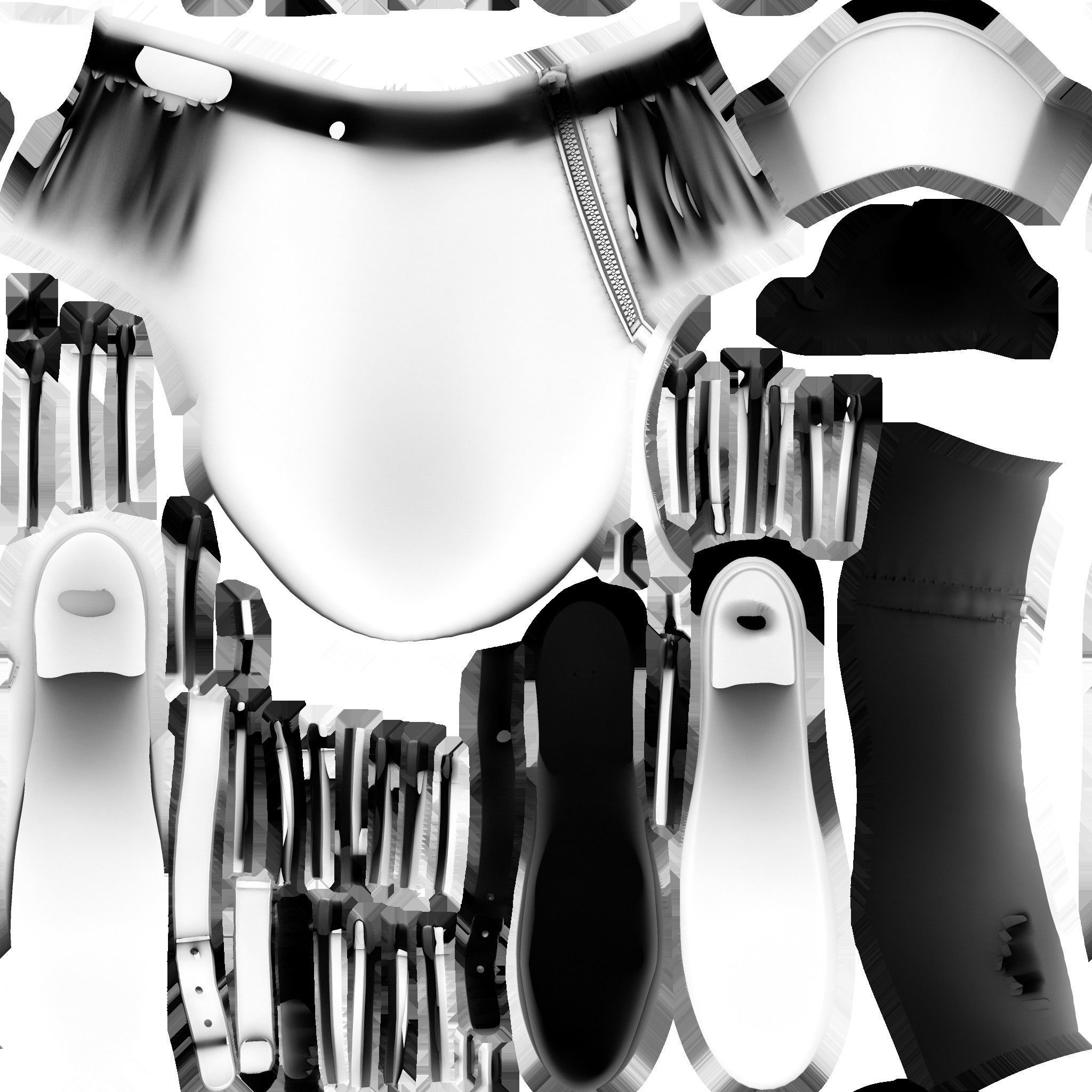 Brown Leather Fringe Ankle Boots With Zipper And Buckles Low-poly 3D model_8