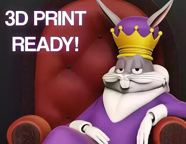 Bugs Bunny King Meme 3D print model