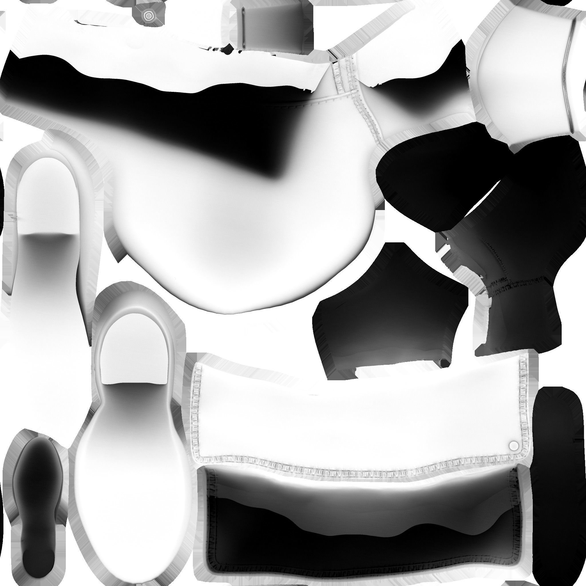 Suede Chord Taupe Fold-Over Ankle Boots Low-poly 3D model_7