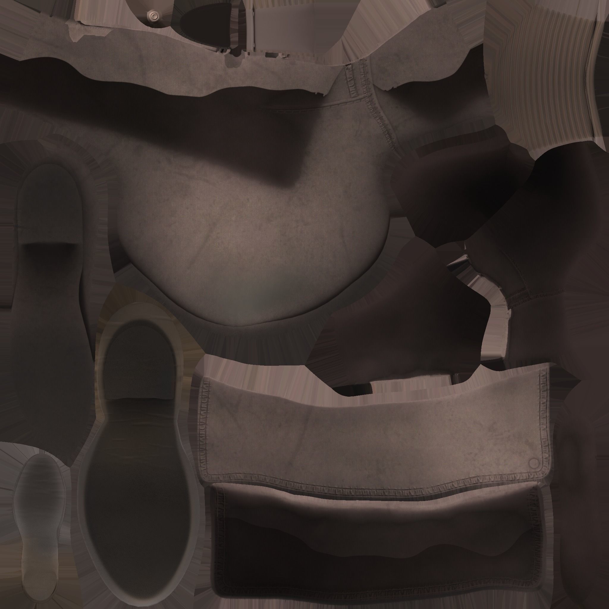 Suede Chord Taupe Fold-Over Ankle Boots Low-poly 3D model_5