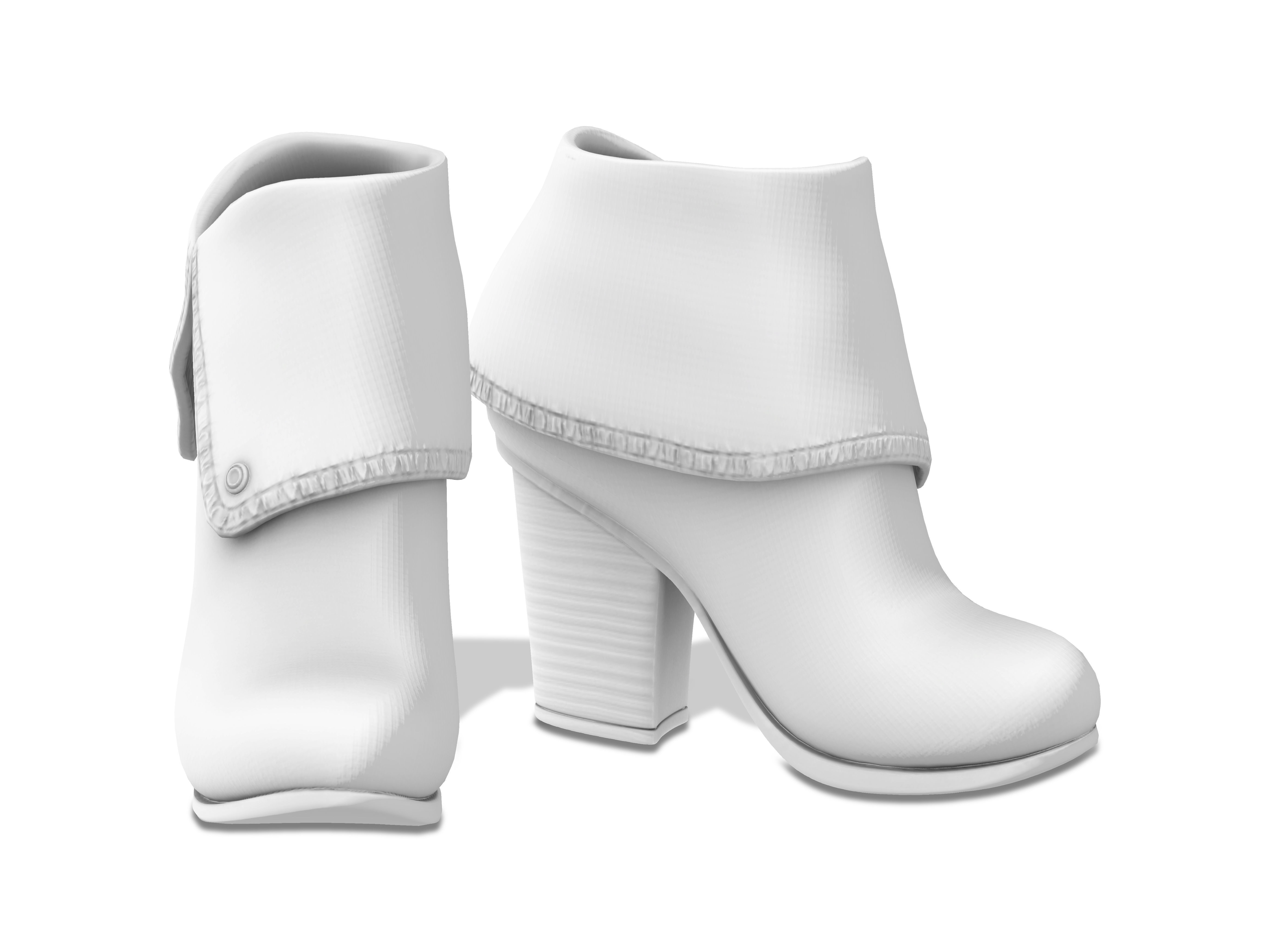 Suede Chord Taupe Fold-Over Ankle Boots Low-poly 3D model_2