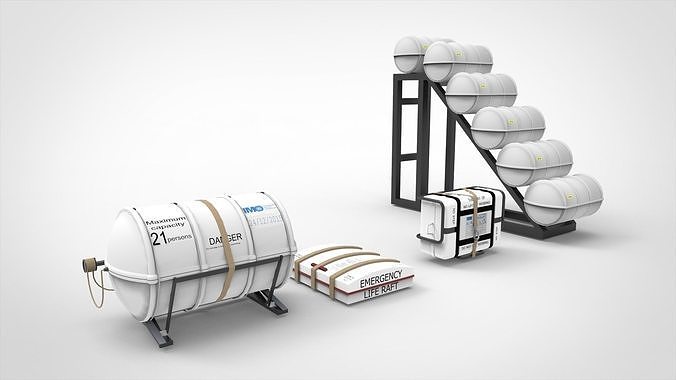 Liferaft barrel rack 3D model