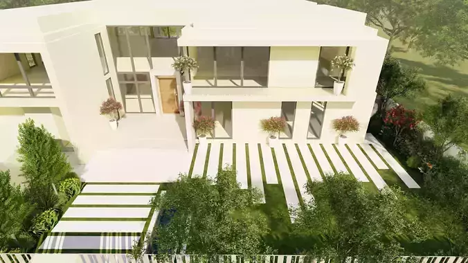 RESIDENCE modern house with yard