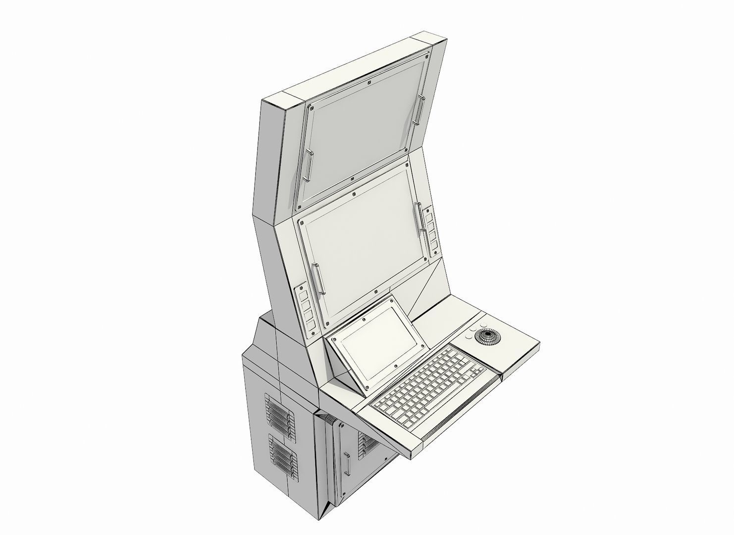 MULTIFUNCTIONAL TACTICAL DISPLAY 3D Low-poly 3D model_3