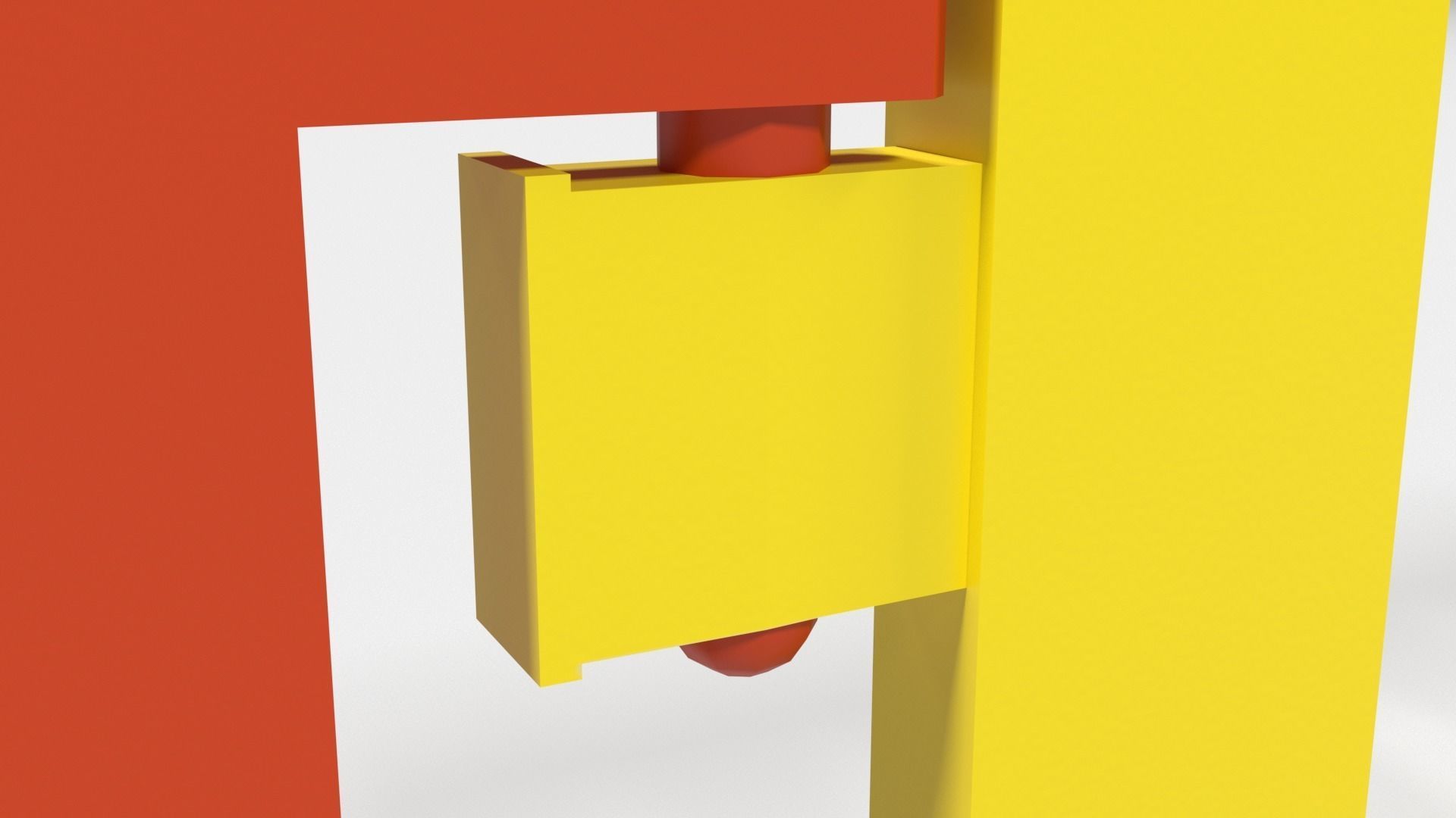 Yellow and red plastic road barriers Low-poly 3D model_6