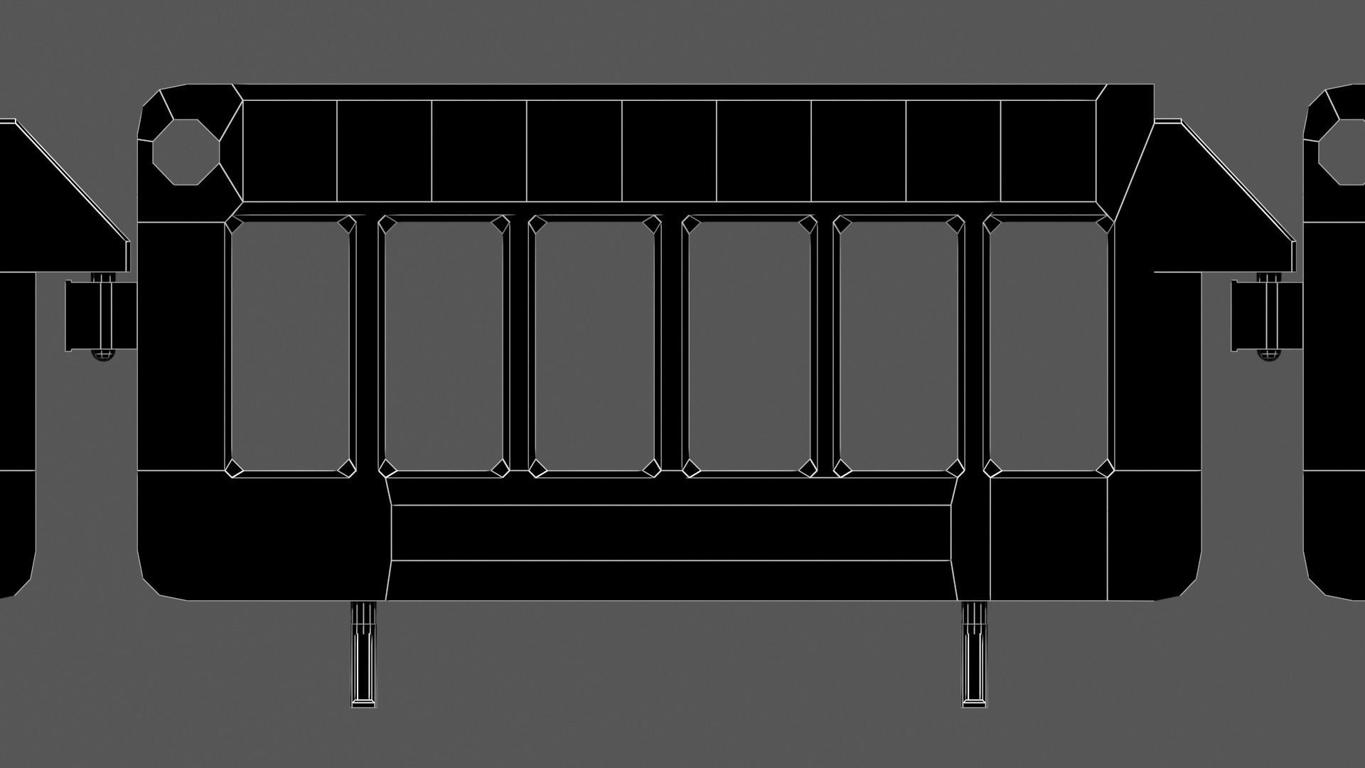 Yellow and red plastic road barriers Low-poly 3D model_14