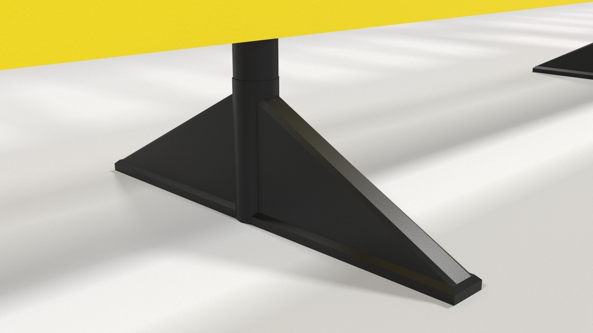 Yellow and red plastic road barriers Low-poly 3D model_7