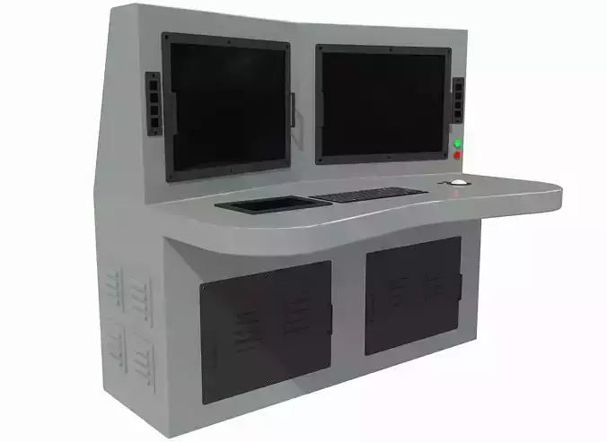3D SCI FI OPERATOR COMPUTER AND CONSOLE Low-poly 3D model