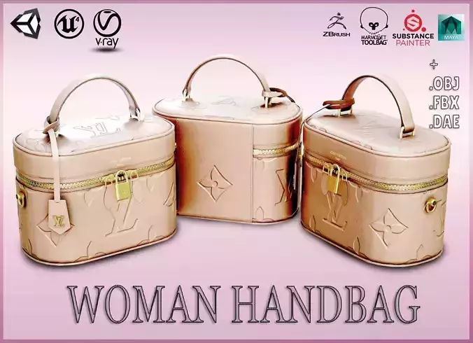 Woman Handbag Louis Vuitton Low-poly 3D model