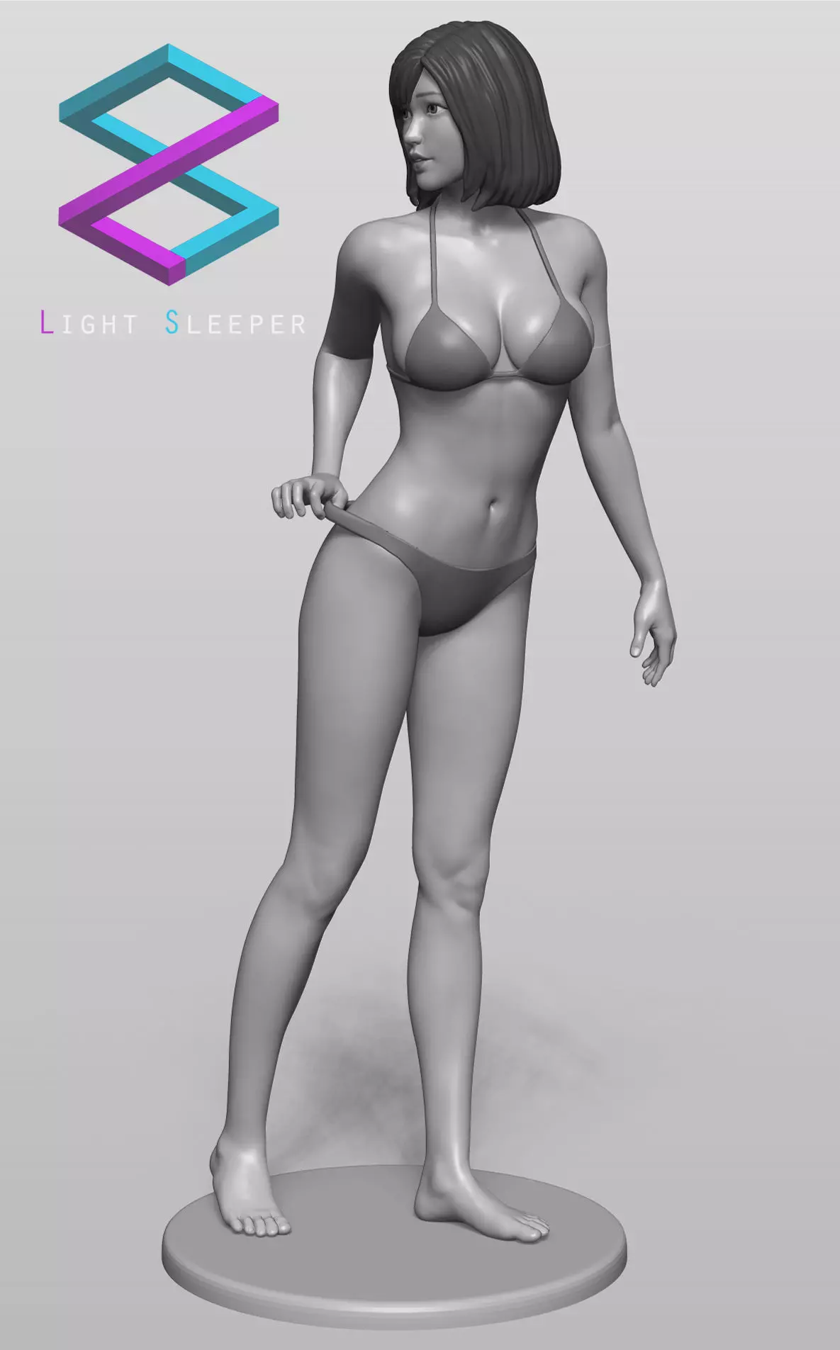 Bikini girl 3D print model_0