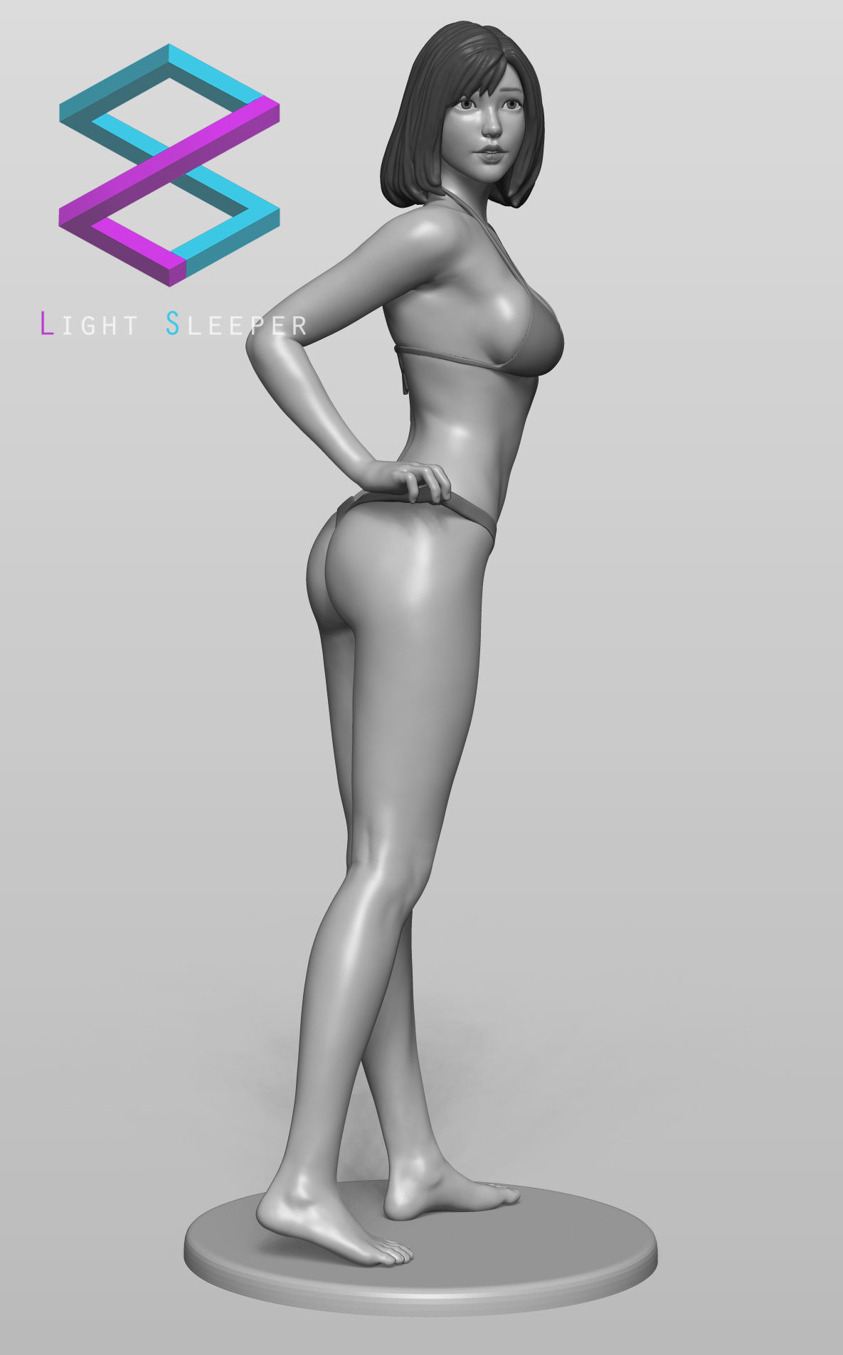 Bikini girl 3D print model_4