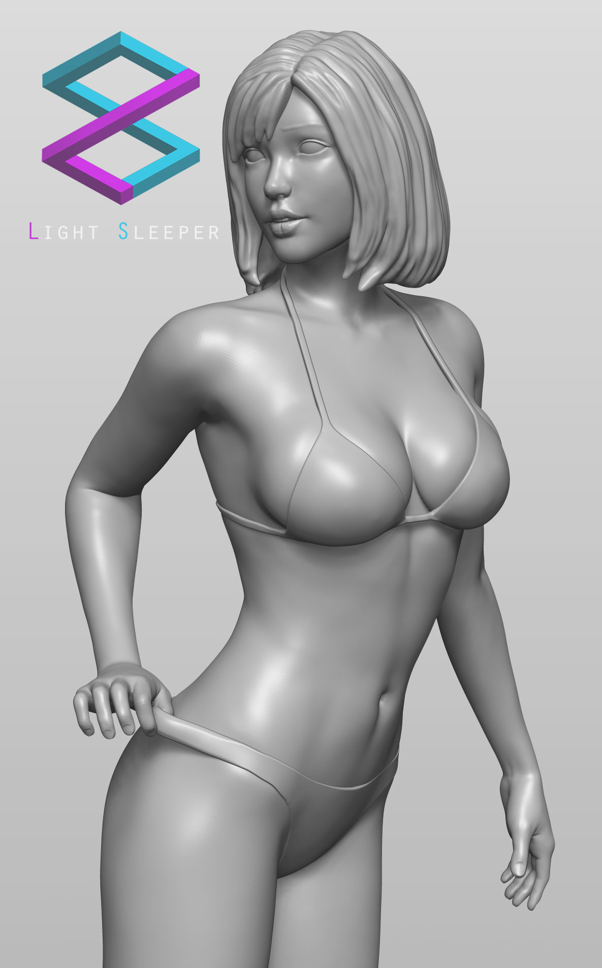 Bikini girl 3D print model_5