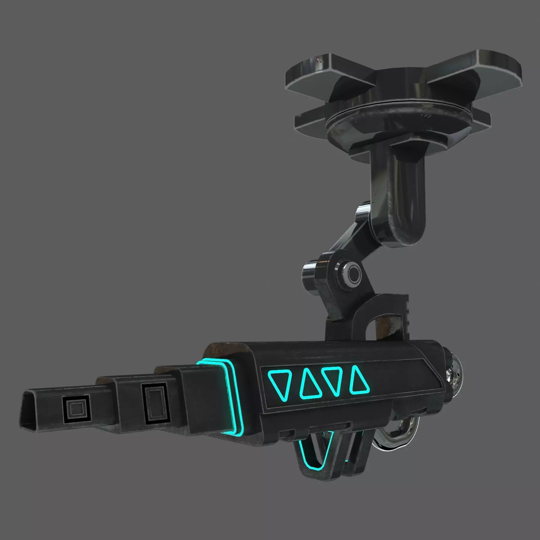 SCI FI TURRET GUN 3D Low-poly 3D model