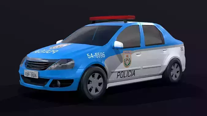 Police Car - Rio de Janeiro Low-poly 3D model