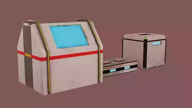 Sci-Fi Crate Pack 1 Low-poly 3D model