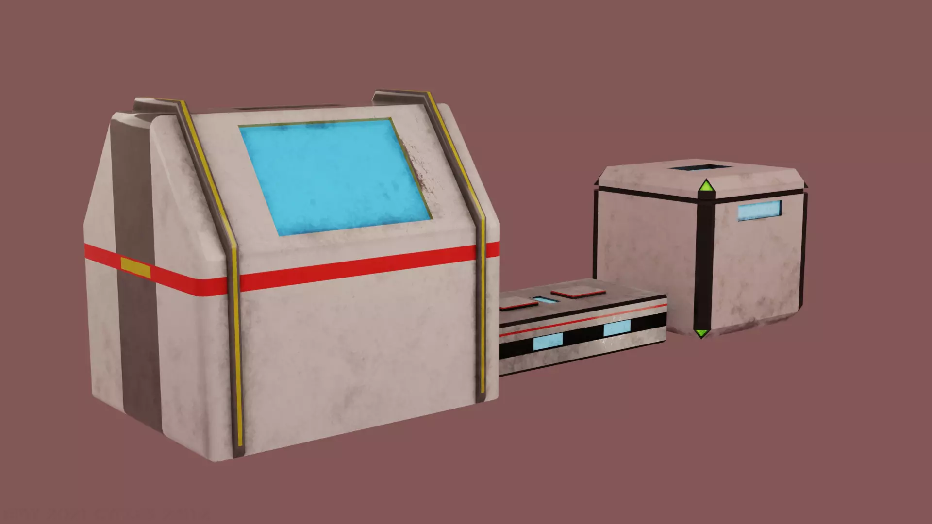 Sci-Fi Crate Pack 1 Low-poly 3D model_0