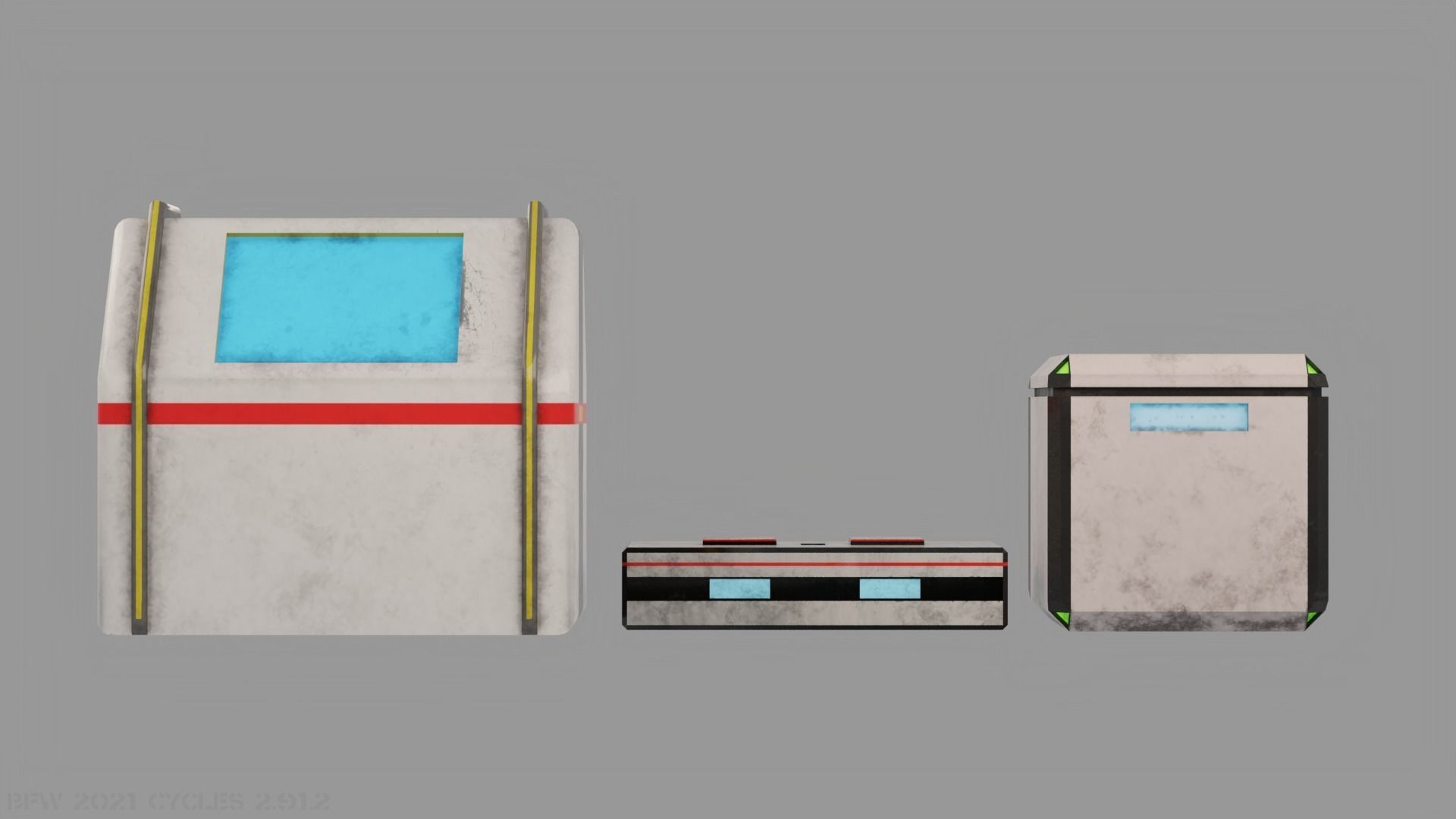 Sci-Fi Crate Pack 1 Low-poly 3D model_1