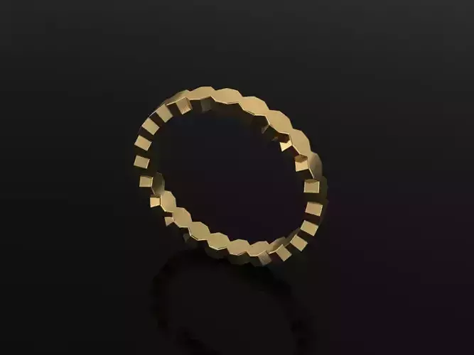Hexagon Band Ring Mix Size 4 5 6 7 8 9 10